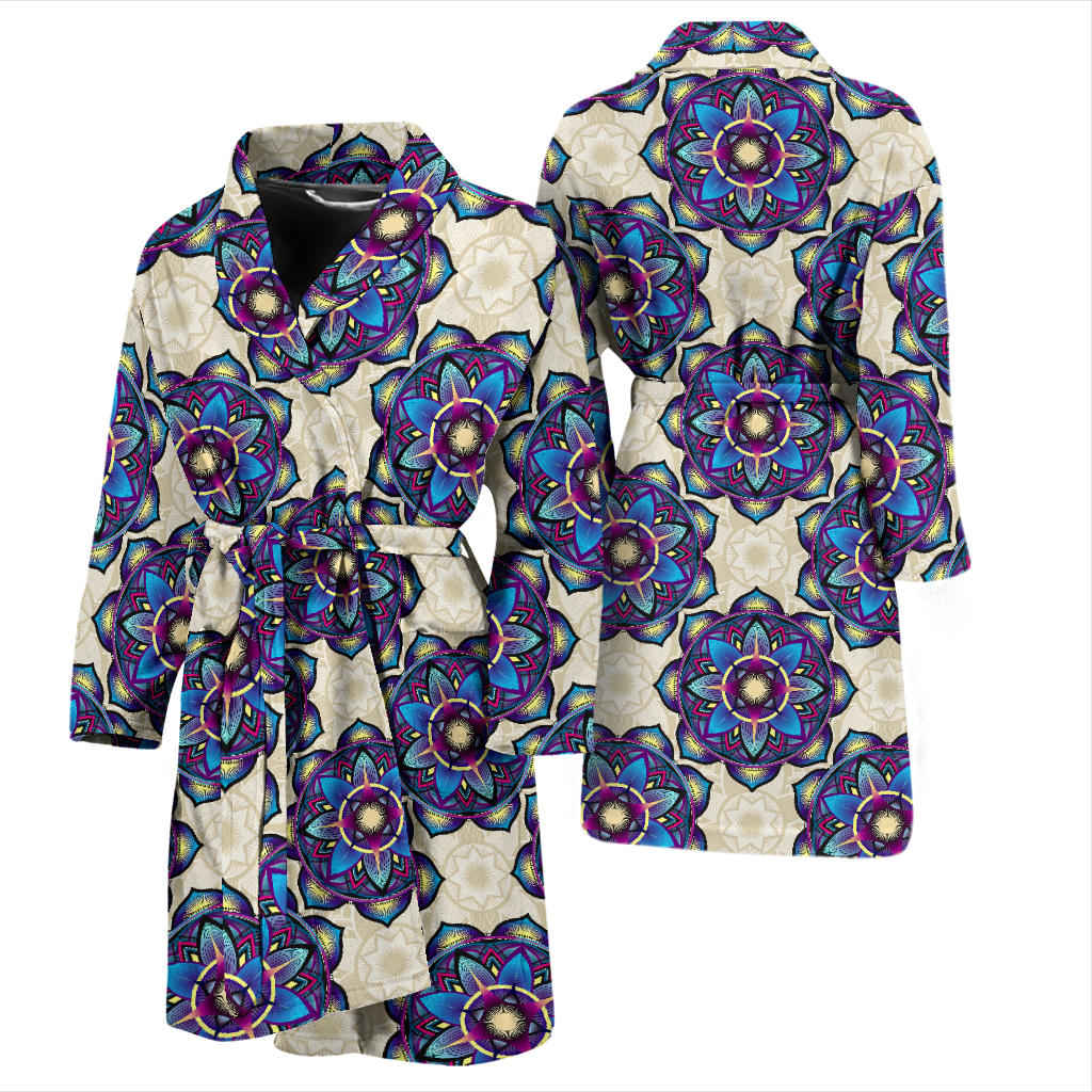 Lotus Boho Pattern Print Design LO08 Men Bathrobe