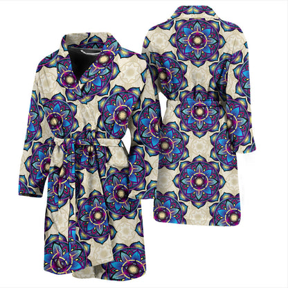 Lotus Boho Pattern Print Design LO08 Men Bathrobe
