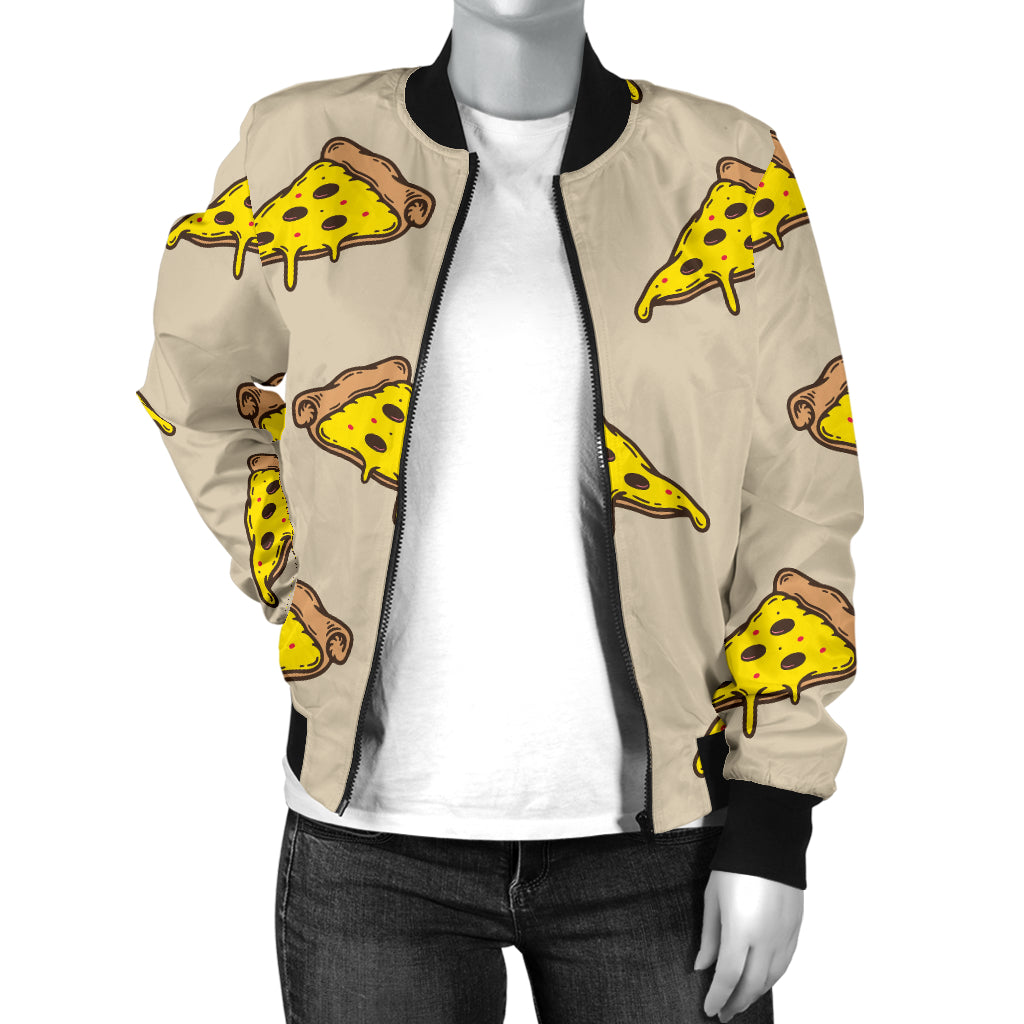 Pizza Pattern Print Design A04 Women's Bomber Jacket