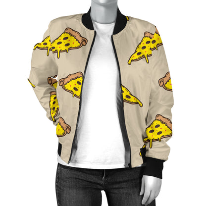 Pizza Pattern Print Design A04 Women's Bomber Jacket