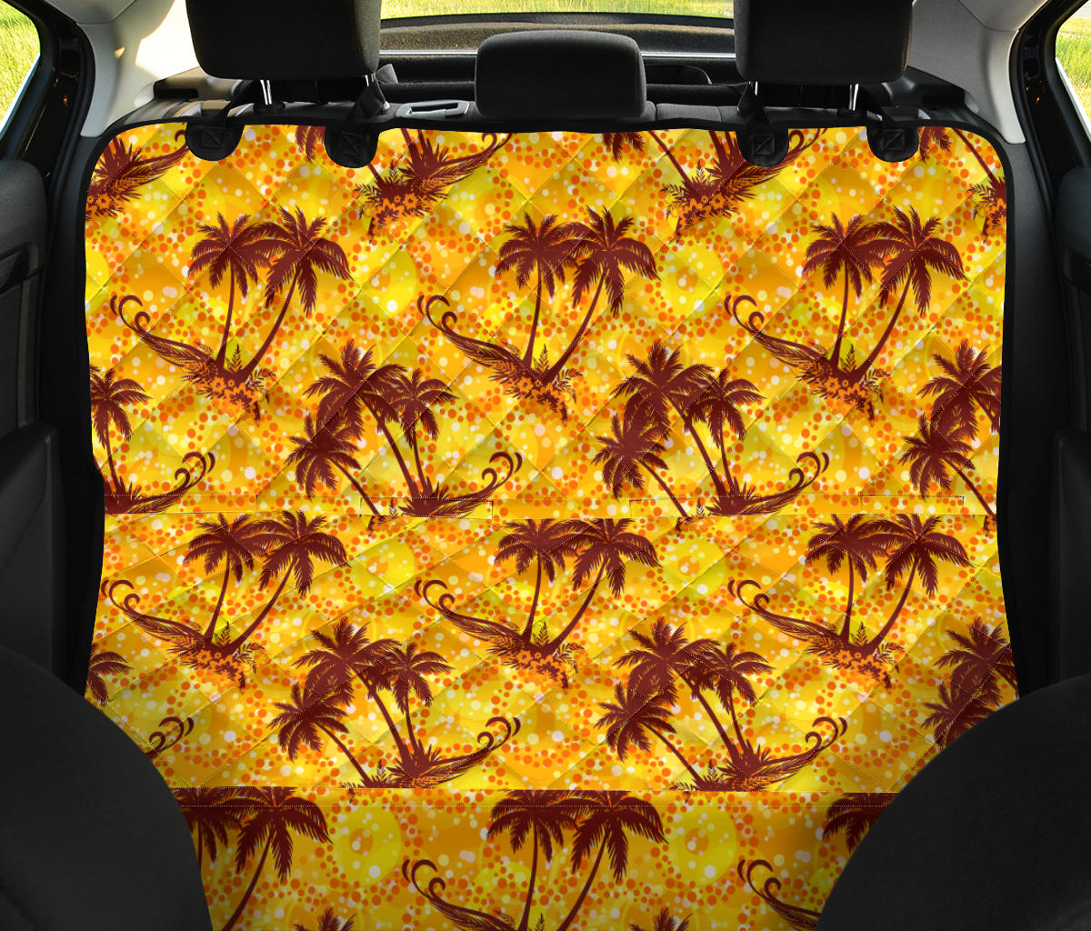 Palm Tree Pattern Print Design PT012 Rear Dog  Seat Cover