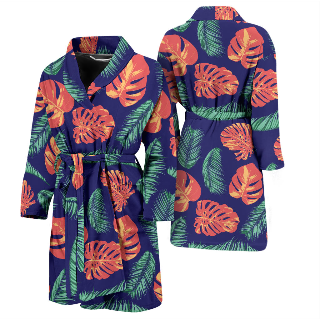 Palm Leaves Pattern Print Design PL011 Men Bathrobe
