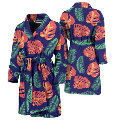 Palm Leaves Pattern Print Design PL011 Men Bathrobe