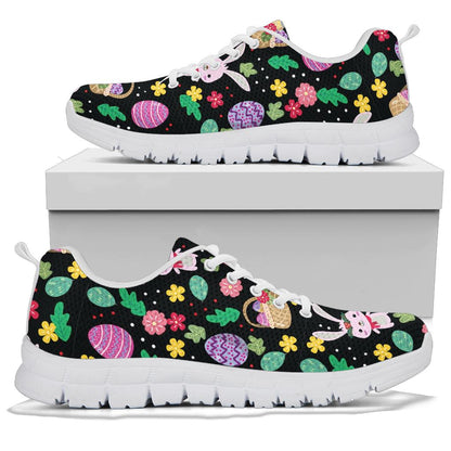 Easter Eggs Pattern Print Design RB05 Sneakers White Bottom Shoes