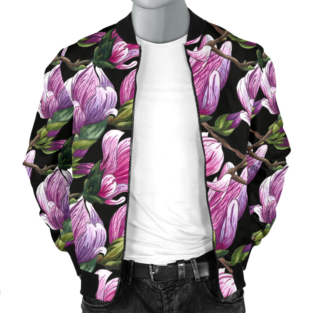 Magnolia Pattern Print Design MAG011 Men Bomber Jacket