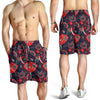 Red Indian Elephant Pattern Mens Shorts