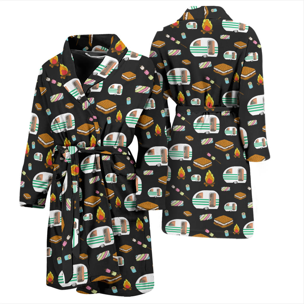 Camper Marshmallow Camping Design Print Men Bathrobe