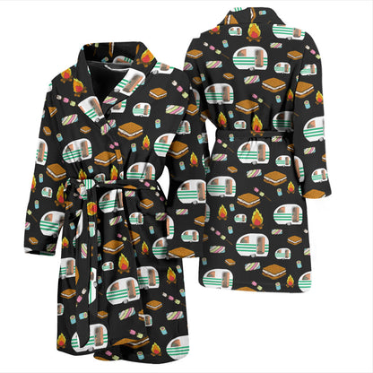 Camper Marshmallow Camping Design Print Men Bathrobe