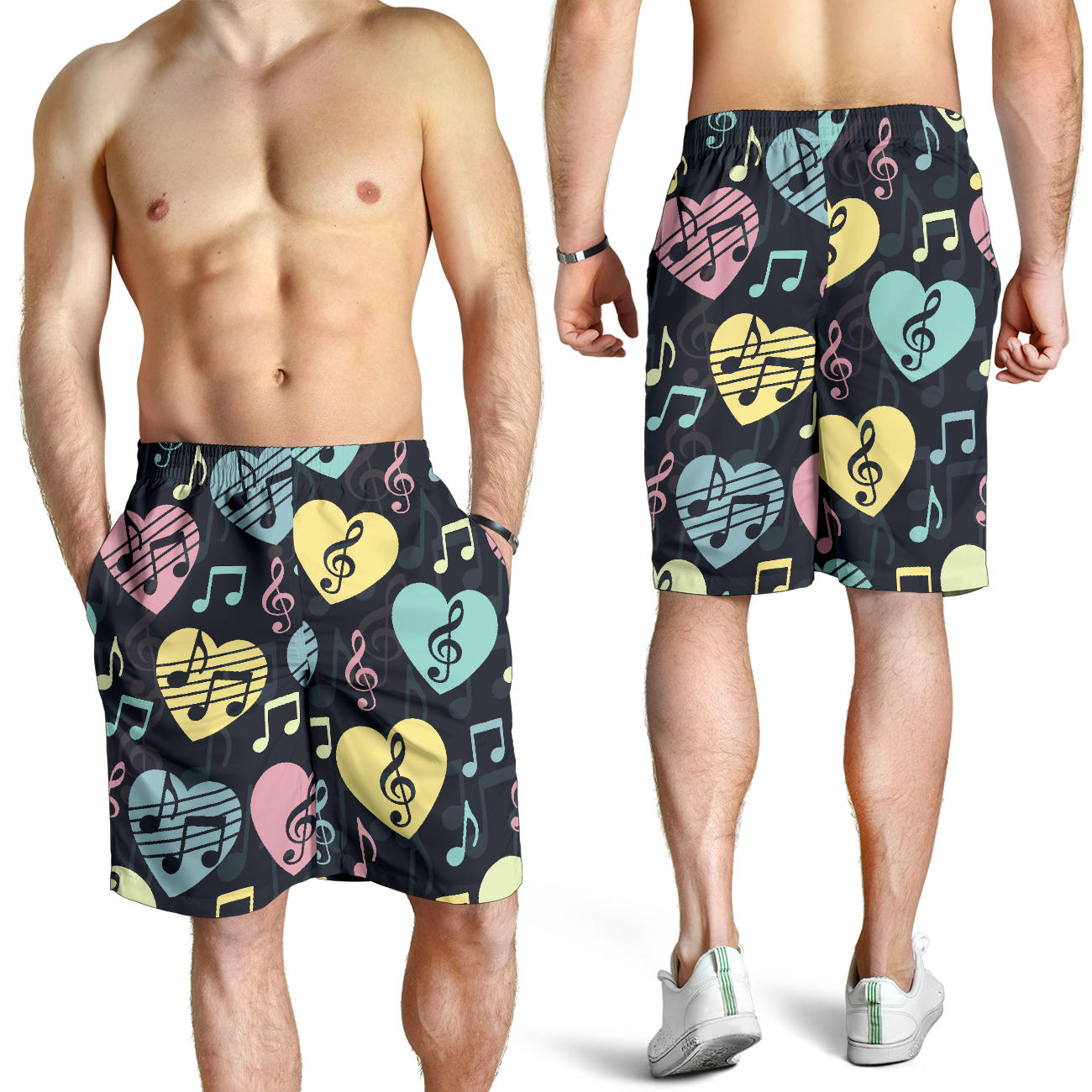 Music note Pattern Print Design A03 Mens Shorts