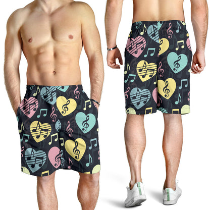 Music note Pattern Print Design A03 Mens Shorts