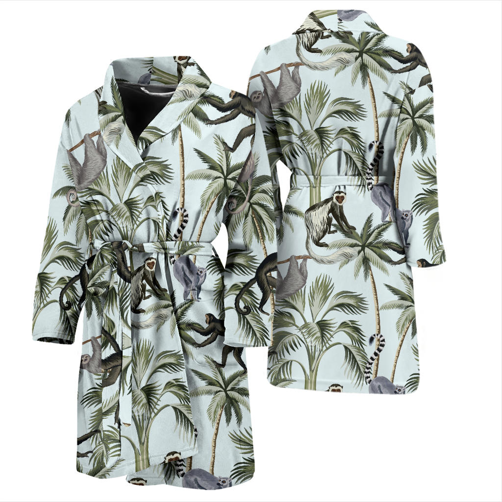 Rainforest Pattern Print Design RF04 Men Bathrobe