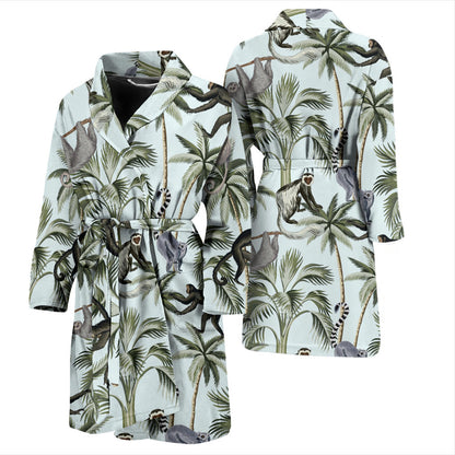 Rainforest Pattern Print Design RF04 Men Bathrobe