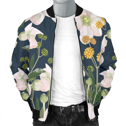 Anemone Pattern Print Design AM04 Men Bomber Jacket