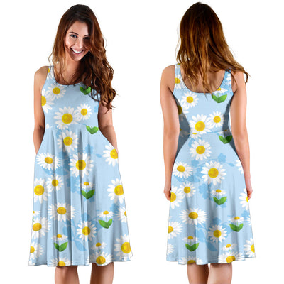 Daisy Pattern Print Design DS010 Midi Dress