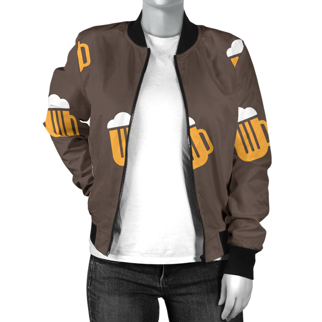 Beer Pattern Print Design 01 Women's Bomber Jacket