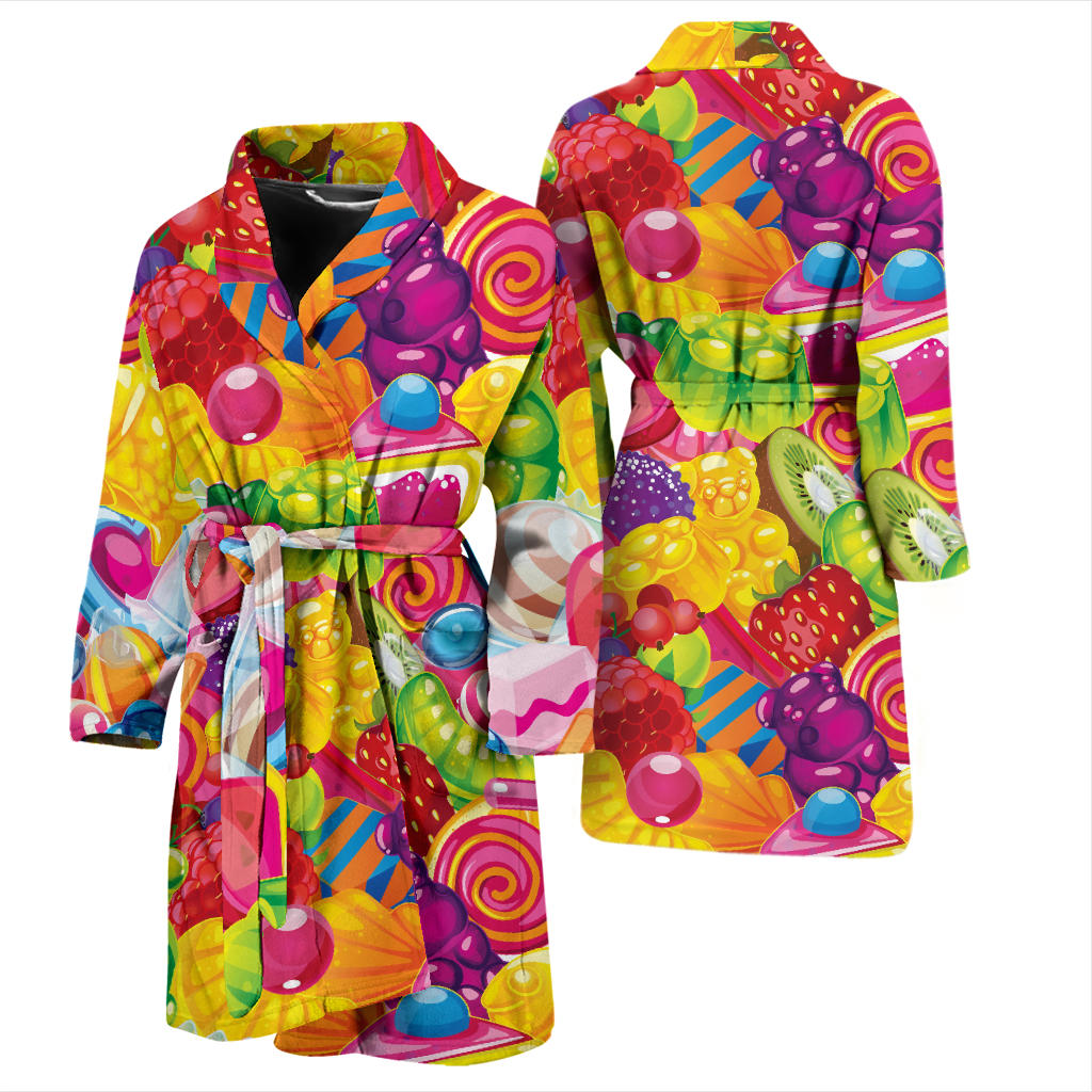Candy Pattern Print Design CA01 Men Bathrobe