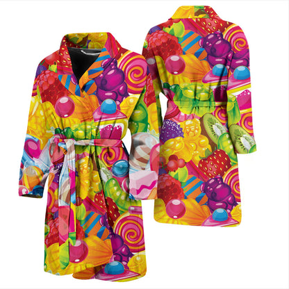 Candy Pattern Print Design CA01 Men Bathrobe
