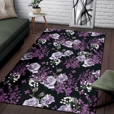 Lilac Pattern Print Design LI04 Area Rugs