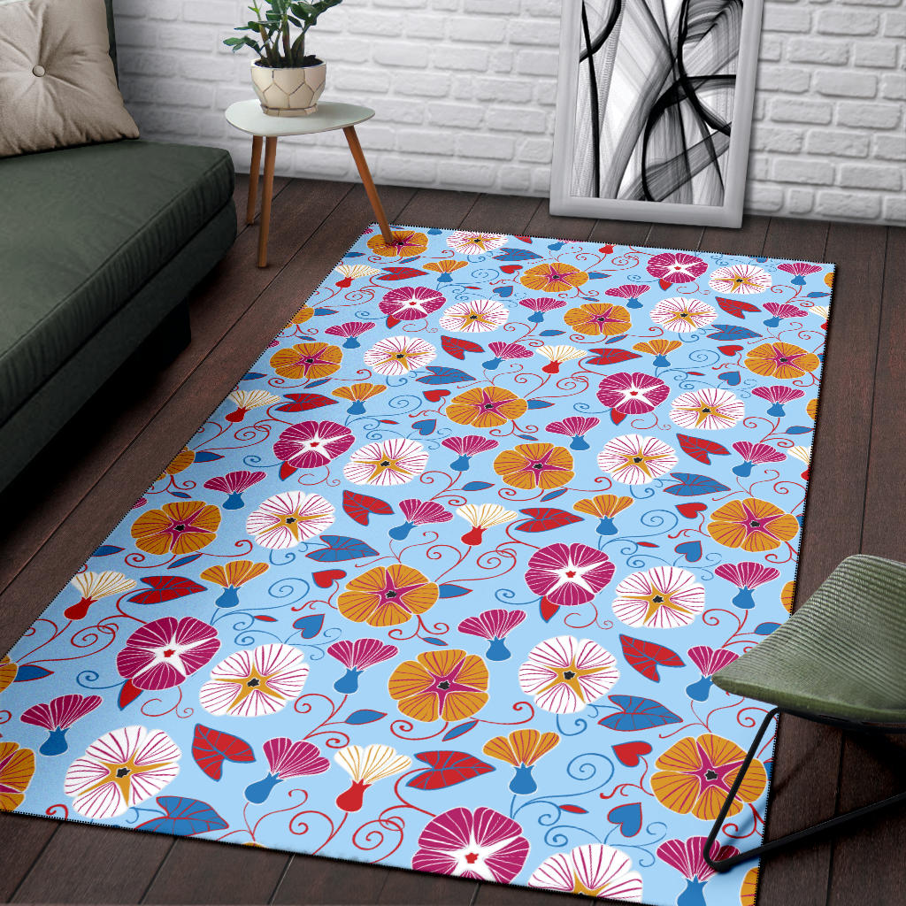 Morning Glory Pattern Print Design MG06 Area Rugs