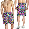 Neon Feather Pattern Print Design A02 Mens Shorts