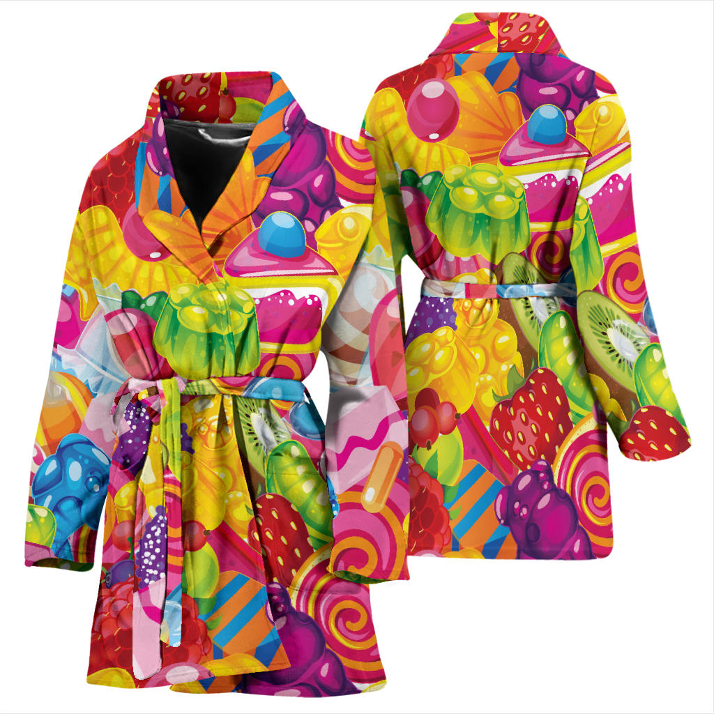 Candy Pattern Print Design CA01 Women Bathrobe