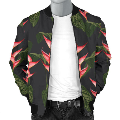 Heliconia Pattern Print Design HL07 Men Bomber Jacket