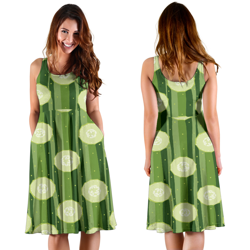 Cucumber Pattern Print Design CC03 Midi Dress