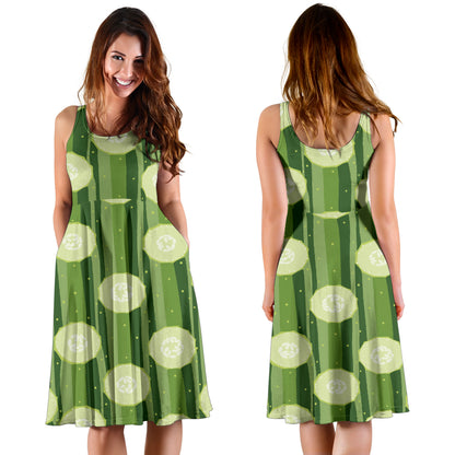 Cucumber Pattern Print Design CC03 Midi Dress