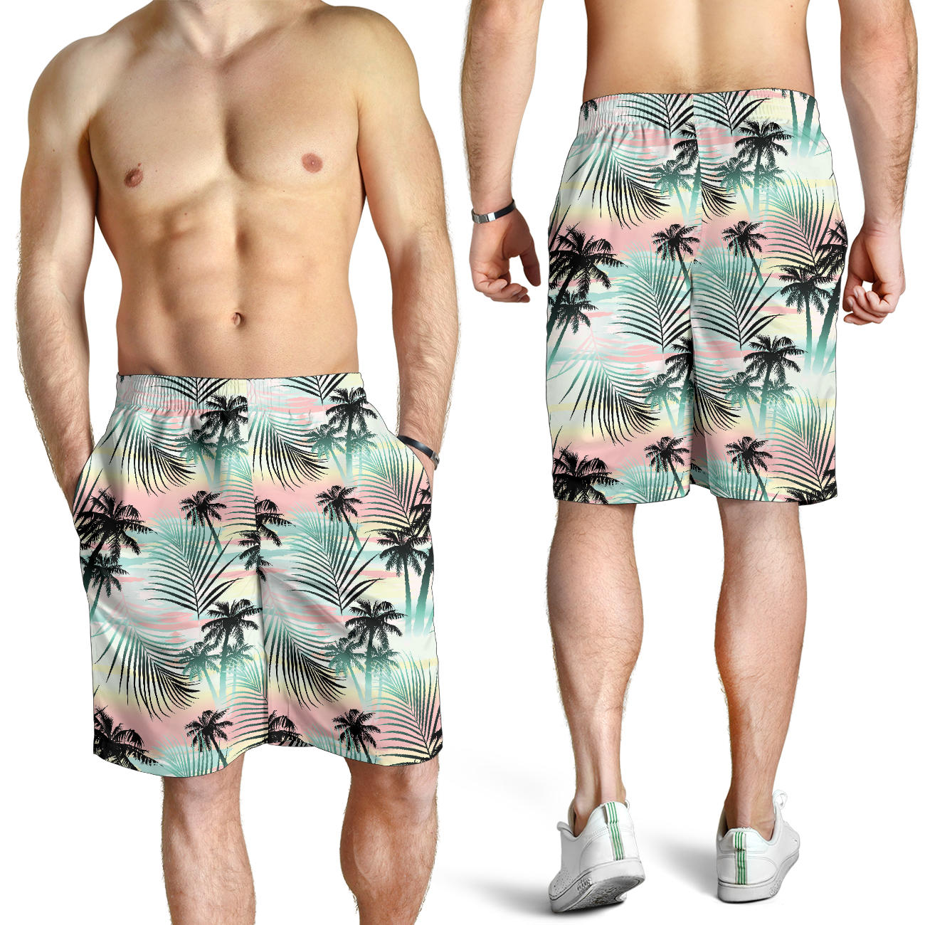 Palm Tree Pattern Print Design A03 Mens Shorts