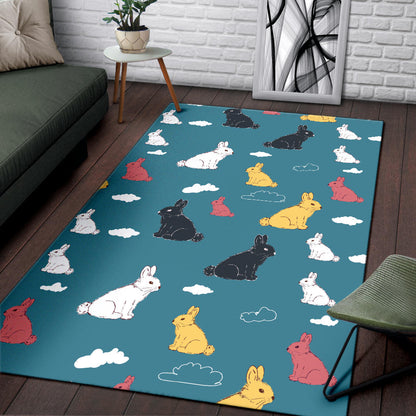 Rabbit Pattern Print Design RB014 Area Rugs