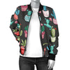 Cactus Pattern Print Design 02 Women's Bomber Jacket