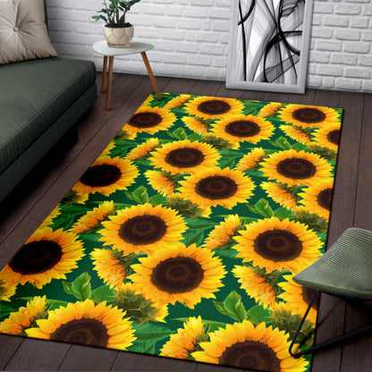 Sunflower Pattern Print Design SF02 Area Rugs