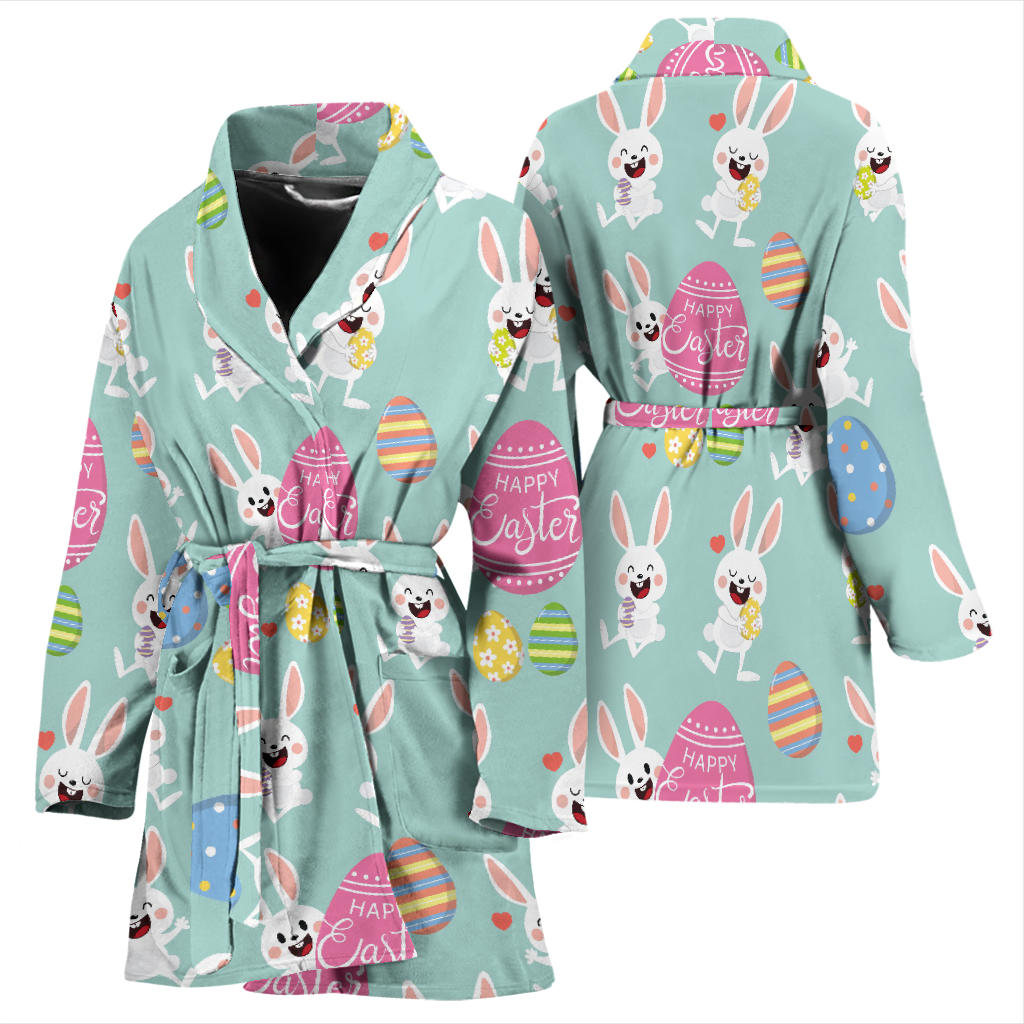 Easter Eggs Pattern Print Design RB014 Women Bathrobe