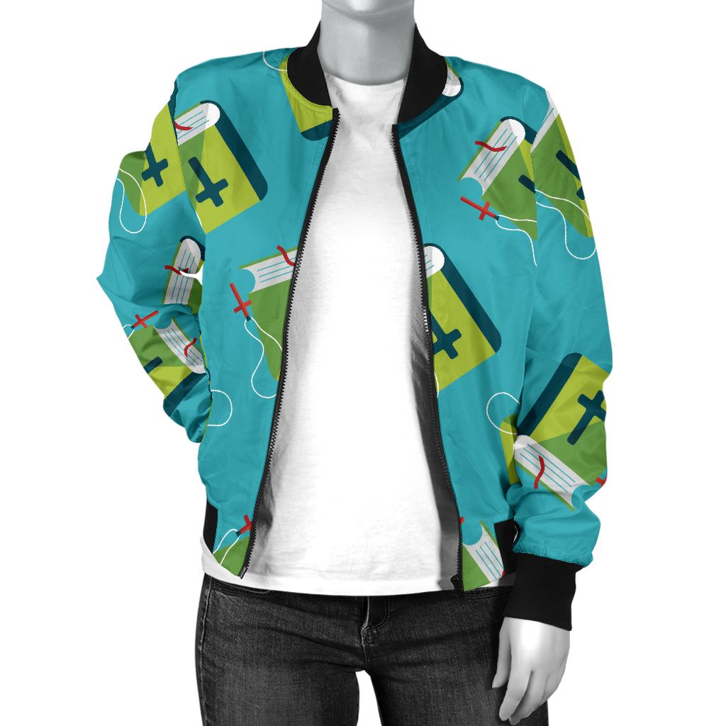 Bible Pattern Print Design 01 Women's Bomber Jacket