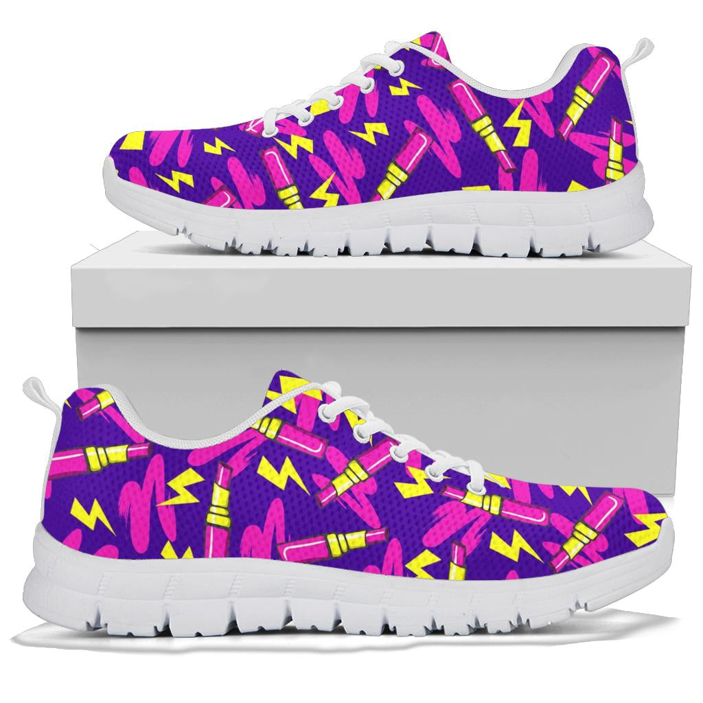 Lipstick Pattern Print Design LT04 Sneakers White Bottom Shoes