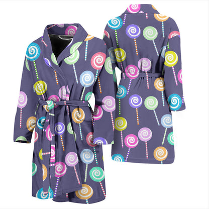 Lollipop Pattern Print Design LL03 Men Bathrobe