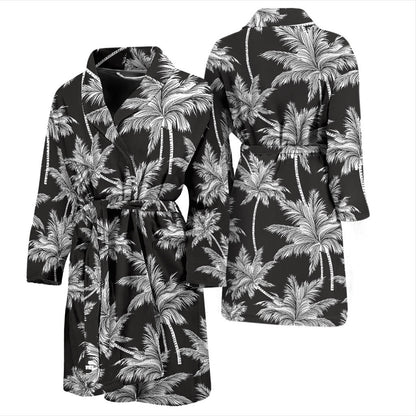 Palm Tree Pattern Print Design PT03 Men Bathrobe