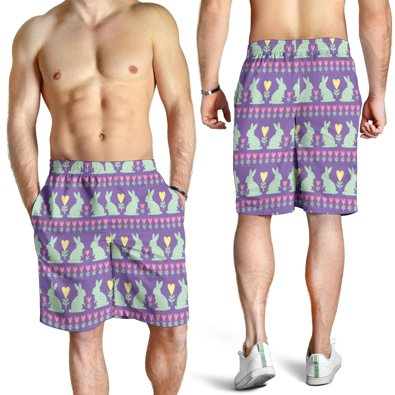 Rabbit Pattern Print Design RB01 Mens Shorts
