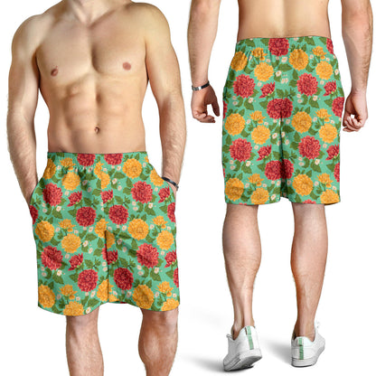 Dahlia Pattern Print Design DH011 Mens Shorts