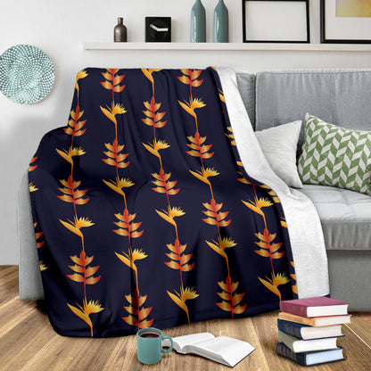 Heliconia Pattern Print Design HL06 Fleece Blanket