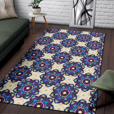 Lotus Boho Pattern Print Design LO08 Area Rugs