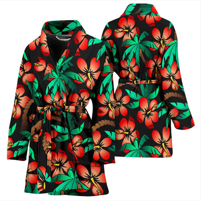 Hawaiian Themed Pattern Print Design H022 Women Bathrobe