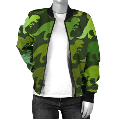 T Rex Pattern Print Design A03 Women's Bomber Jacket