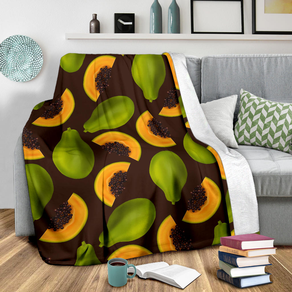 Papaya Pattern Print Design PP04 Fleece Blanket