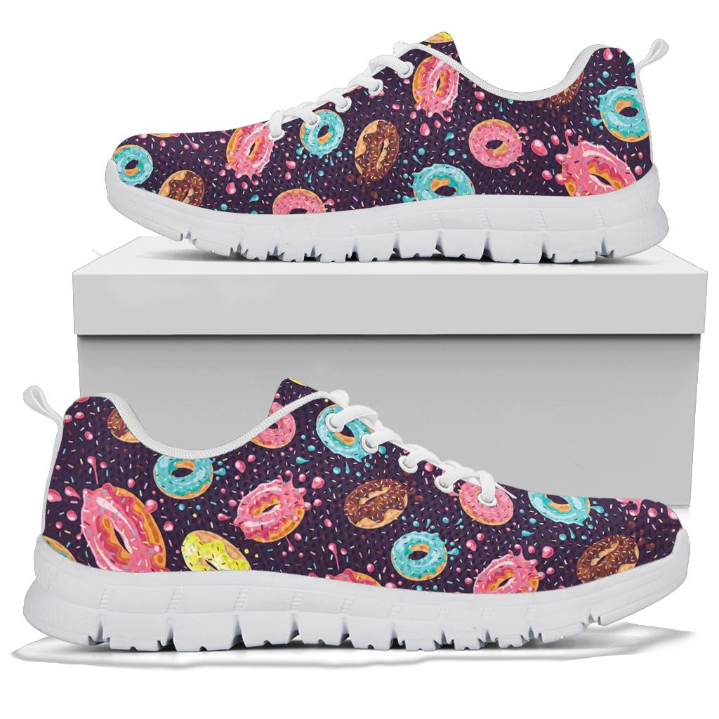 Donut Pattern Print Design DN03 Sneakers White Bottom Shoes