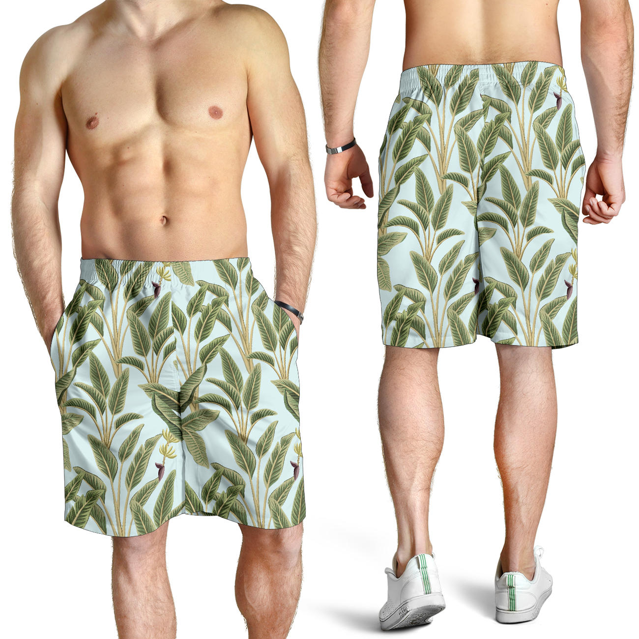 Banana Leaf Pattern Print Design BL03 Mens Shorts