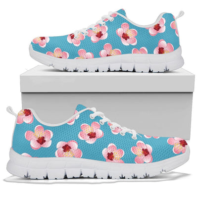 Cherry Blossom Pattern Print Design CB09 Sneakers White Bottom Shoes