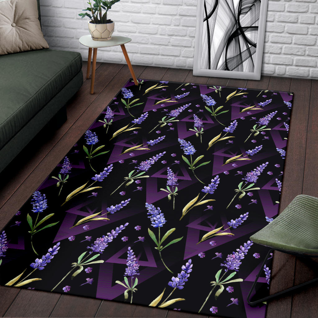 Lavender Pattern Print Design LV07 Area Rugs