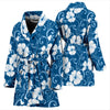 Hibiscus Pattern Print Design HB03 Women Bathrobe