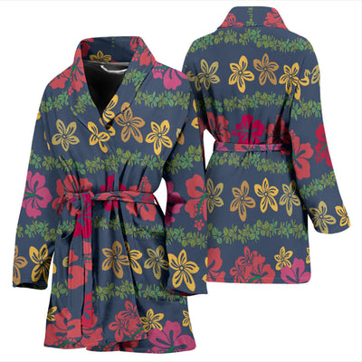 Hawaiian Themed Pattern Print Design H018 Women Bathrobe